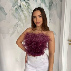 Corset cu pene mov